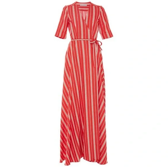 chinese dress ladies Clementine Breton Linen Dress In Pink/Red – Alessandra main image 0